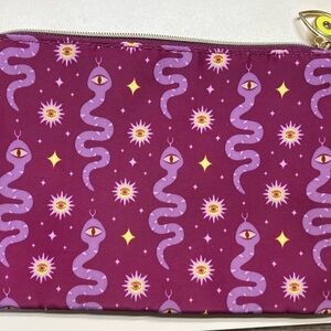 ipsy Purple Snake Pattern Cosmetic Bag